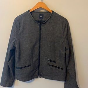 GAP zip up charcoal grey coat